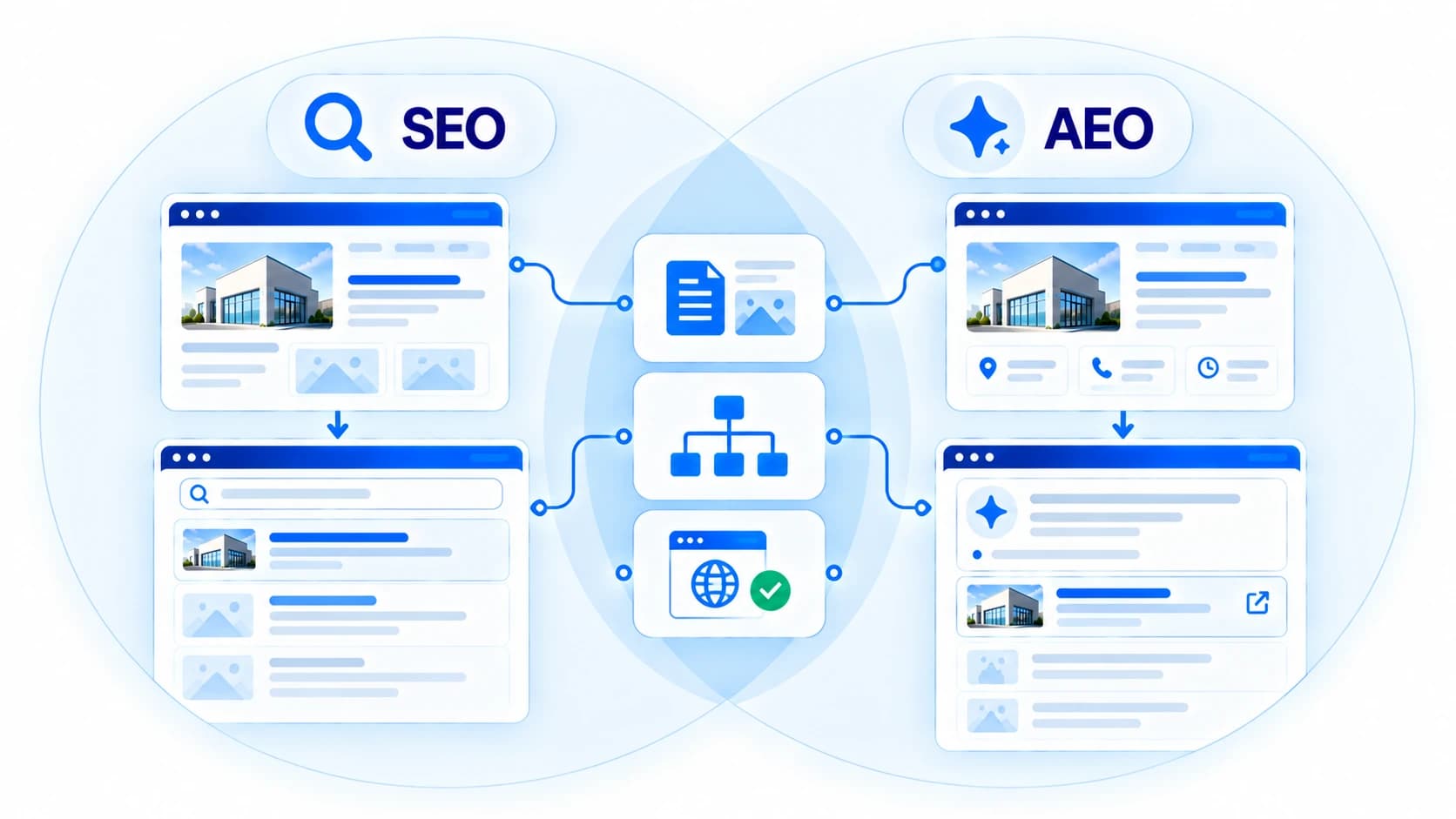 Where SEO and AEO overlap and where their goals differ